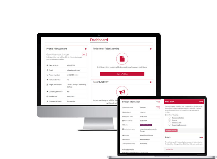 MyPLAR dashboard and petition Computer Dashboard and Petition